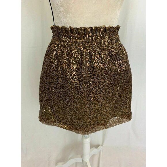 J Crew Metallic High Waist Fit Flare mini skirt - Picture 1 of 5